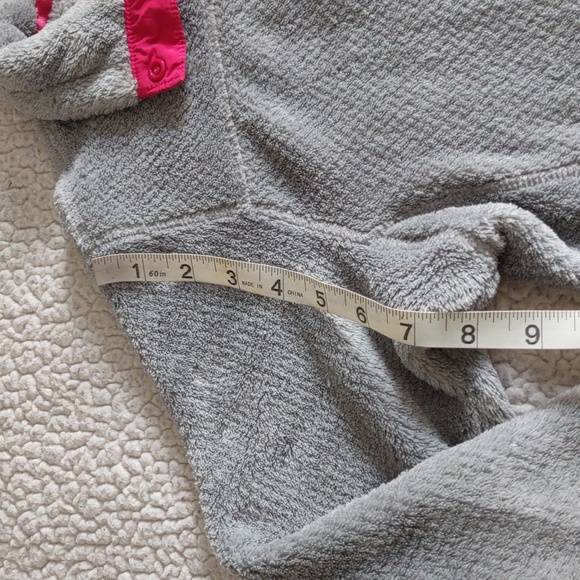 Patagonia Girl's Large(12) Pink Grey Re-Tool T-Snap Fleece Pullover Sweater - Picture 8 of 14